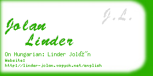 jolan linder business card